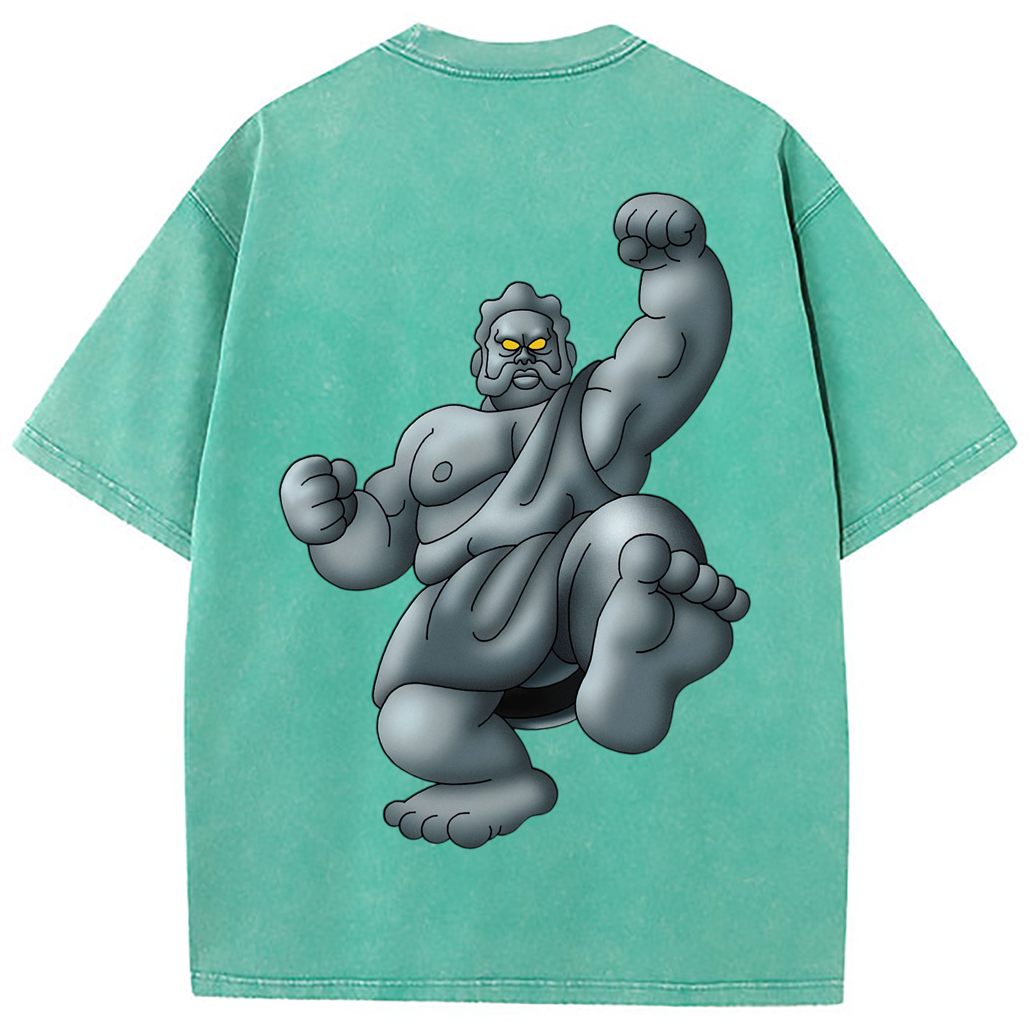 （画像用） ドラゴンクエスト Doragon Kuesuto Dragon Quest 綿100% ヴィンテージ風 半袖Tシャツ（背面プリント）